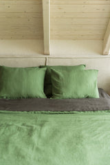 Linen pillowcase in Matcha Green