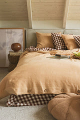 Linen duvet cover in Mustard