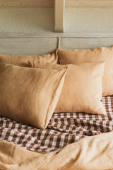 Linen duvet cover in Mustard