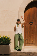 Greta linen vest in White