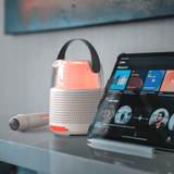 蓝牙灰色卡拉 OK 和扬声器