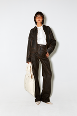 Denim Jacket Macfly Brown-Wax
