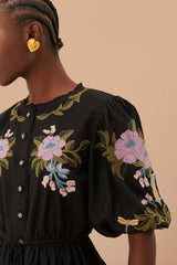 Blouse 325917 Winter-Garden-Black