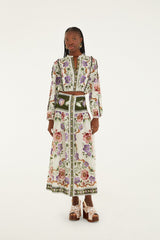 Farm Rio Women's Rococo Flowers Lace Midi Skirt - Floral Pattern Lace - Cream Rococo-Flowers-Cream