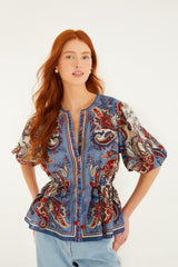 Blouse 344498 Paisley-Scarf-Cream