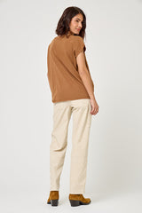 Five Women's Butterfly Graphic T-Shirt 100% Cotton - Brown Chocolate