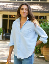 Denim Shirt Eileen Famous De Classic-Blue-Tattere