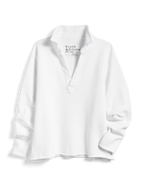 Frank & Eileen Women's Patrick Popover Henley Sweatshirt 100% Cotton Triple Fleece - White