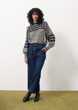 Blouse Gyliane Flora-Chocolate