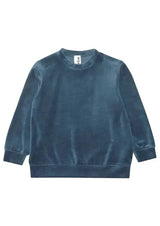 女士天鹅绒卫衣 - 蓝色