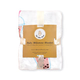 Fleece Milestone Blanket for Baby Photography - You Make My Heart Go Boba Boba