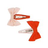 Bow hair clip set - Blush Bloom