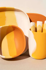 SET OF 2 SILICON TODDLER AND KIDS CUPS - ORANGE