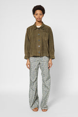 Leather Garment Dby06b001 Khaki-Green