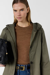 Trench Coat Dde12d005 Khaki-Green