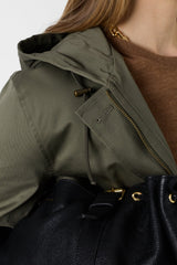 Trench Coat Dde12d005 Khaki-Green