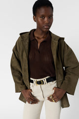 Leather Garment Ddy13d001 Khaki-Green