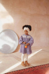 Girl's dress - Purple checks