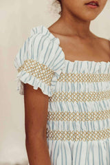 Smocked girl summer dress