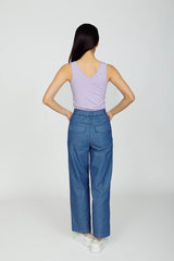 High-waist Denim Wide Pant - River