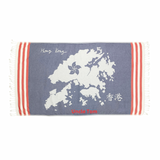 PERSONALISED TURKISH TOWEL: HK Map (2 colours)