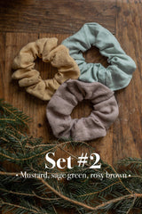 Linen scrunchies