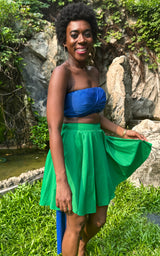 Assinie Sway Flared Mini Skirt - Blue