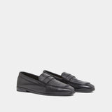 Mocassins Aca Bis Cuir Graine Noir
