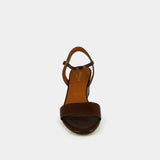 Sandales Agrume Cuir Brillant Marron