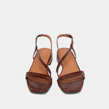 Sandales Anaya Cuir Brillant Marron