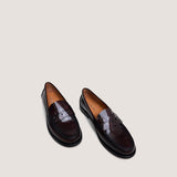 Mocassins Audelya Cuir Glace Bordeaux