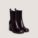 Boots Break Cuir Marron-Fonce