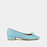 Ballerines Dadou Cuir Bleu-Clair