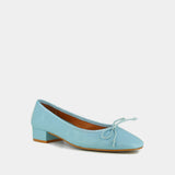 Ballerines Dadou Cuir Bleu-Clair