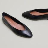 Ballerines Dassus Cuir Vieilli Noir