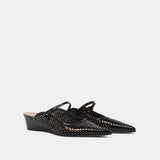 Mules Decade Cuir Brillant Noir