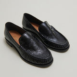 Mocassins Delice Cuir Vieilli Noir