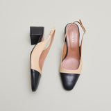 Escarpins Dhapon Cuir/cuir Noir-beige