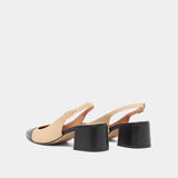 Escarpins Dhapon Cuir/cuir Noir-beige