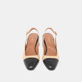 Escarpins Dhapon Cuir/cuir Noir-beige