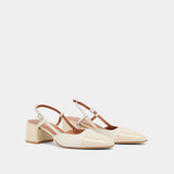 Salomes/babies Dhapopy Vernis/cuir Ecru-ecru