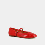 Ballerines Douceur Vernis Pliss Rouge