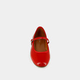Ballerines Douceur Vernis Pliss Rouge