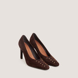 Escarpins Drapy Velours Marron