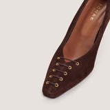 Escarpins Drapy Velours Marron