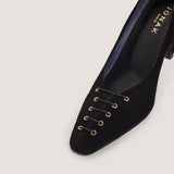 Escarpins Drapy Velours Noir