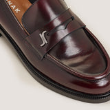 Mocassins Duedi Cuir Glace Bordeaux