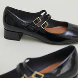 Salomes/babies Duna Vernis Plisse Noir