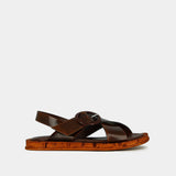 Sandales Eulalie Cuir Glace Cognac