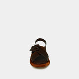Sandales Eulalie Cuir Glace Cognac